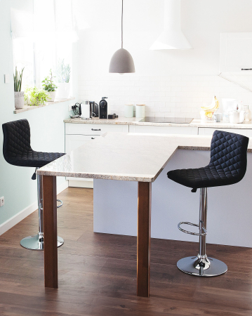 Armchairs - Set of 2 ORLANDO bar stools Swivel Black