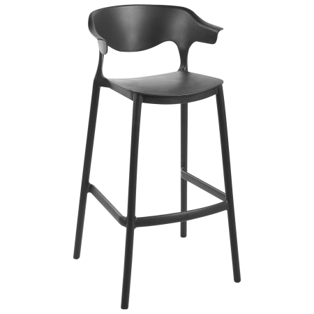 Set of 2 outdoor bar stools GUBBIO Black [3]