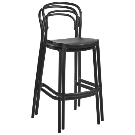 Set de 2 scaune de bar pentru exterior PORANO Negru [6]