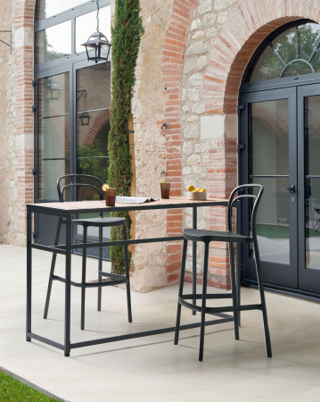 Set of 2 outdoor bar stools PORANO Black [0]