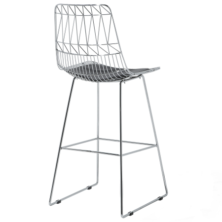 Set de 2 scaune de bar PRESTON Metal Argintiu [5]