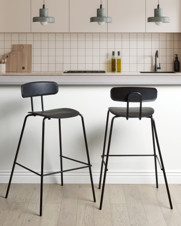 Scaun de bar - Set of 2 SIBLEY Bar Stools Black