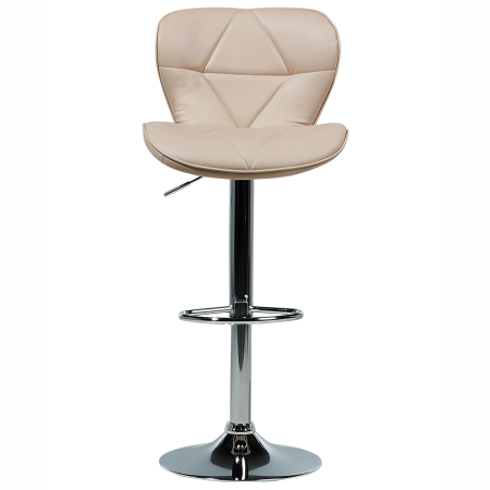 Set de 2 scaune de bar VALETTA Piele ecologică Pivotant Bej deschis [4]