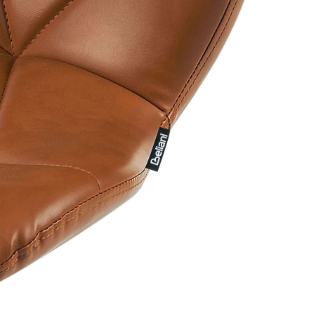 Set de 2 scaune de bar VALETTA Piele ecologică Pivotant Maro auriu [8]