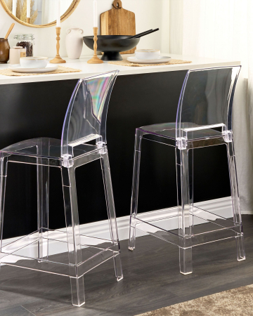 Scaun de bar - Set of 2 bar stools WELLINGTON Transparent