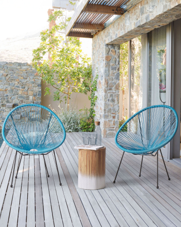 Fotoliu tip tub - Set of 2 garden chairs ACAPULCO II Synthetic rattan Blue