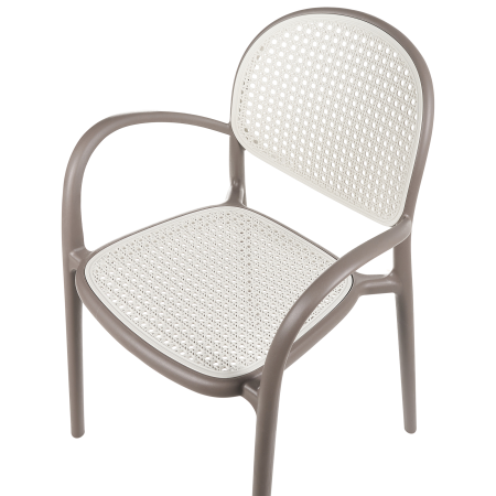 Set of 2 Garden Chairs POVOLETTO Synthetic Material Light Brown [6]