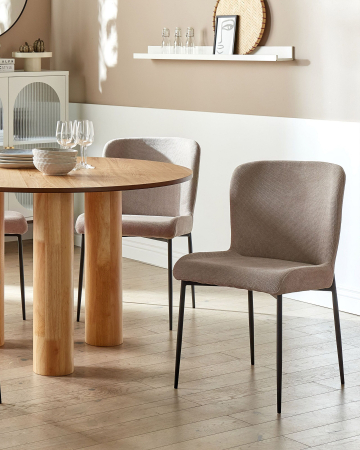 Scaun dining - Set of 2 dining chairs ADA Taupe