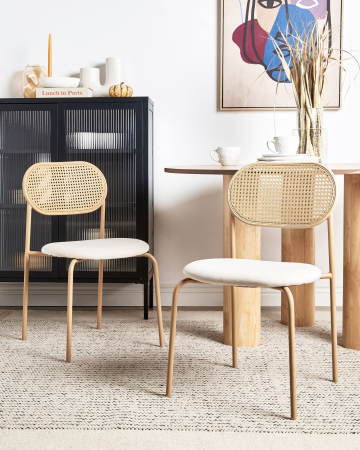 Scaun dining - Set of 2 dining chairs ADAVER Metal Light brown