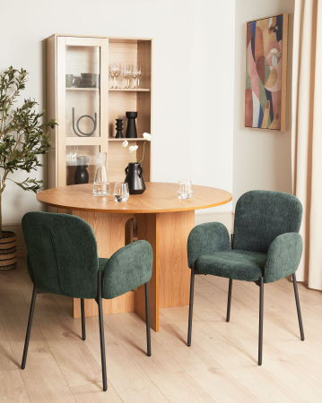 Scaun dining - Set of 2 dining chairs ALBEE Dark Green