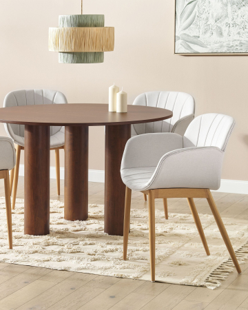 Scaun dining - Set of 2 dining chairs ALICE Light Grey