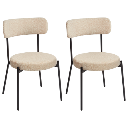 Set of 2 dining chairs ALLISON Boucle Light beige [3]