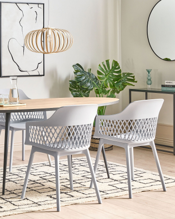 Scaun dining - Set of 2 dining chairs ALMIRA Light Grey