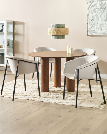 Scaun dining - Set of 2 chairs Dining AMES Light Beige