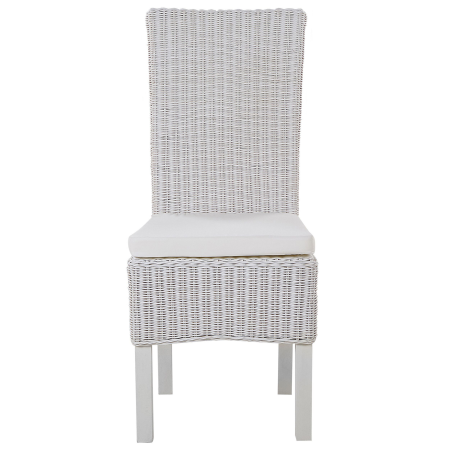 Set of 2 dining chairs ANDES Rattan White [4]