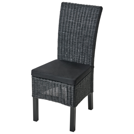 Set de 2 scaune dining ANDES Ratan Negru [7]