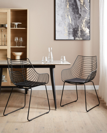 Scaun dining - Set of 2 dining chairs ANNAPOLIS Metal Black