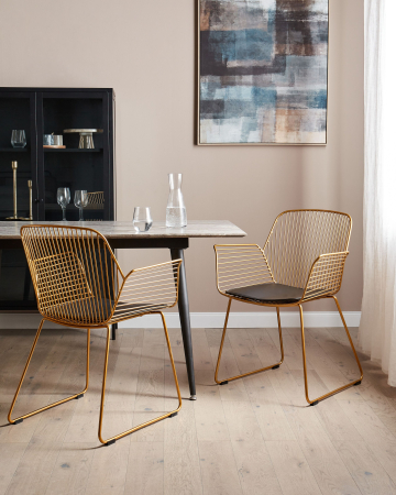 Casă & Locuință - Set de 2 scaune dining APPLETON Metal Auriu
