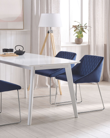 Scaun dining - Set de 2 scaune dining ARCATA Catifea Bleumarin