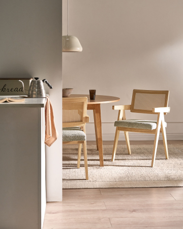 Set de 2 scaune dining AVA Lemn Maro deschis/Taupe [0]