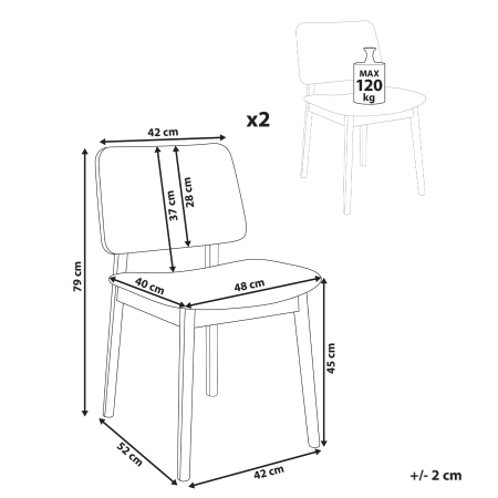 Set de 2 scaune dining BLANE Boucle Maro deschis/Taupe [2]