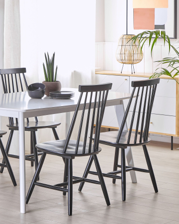 Scaun dining - Set de 2 scaune dining BURBANK Lemn Negru