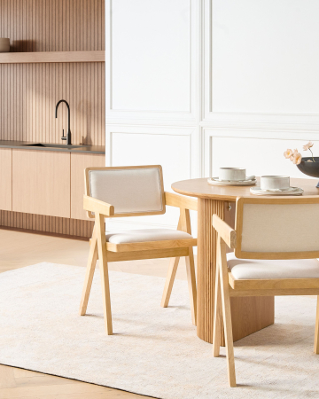 Scaun dining - Set de 2 scaune dining CARMODY Lemn Maro deschis