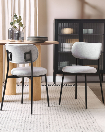 Scaun dining - Set de 2 scaune dining CASEY Gri deschis