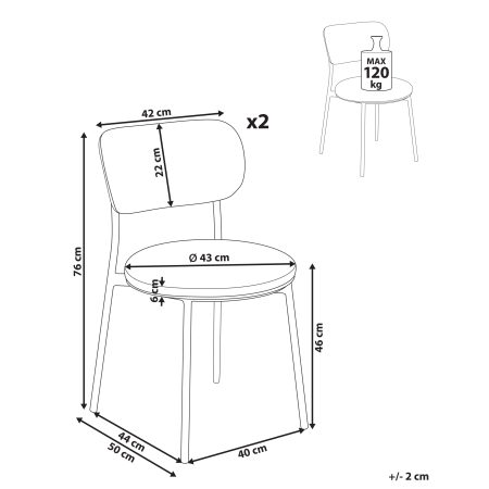 Set de 2 scaune dining CASEY Verde mentă [2]