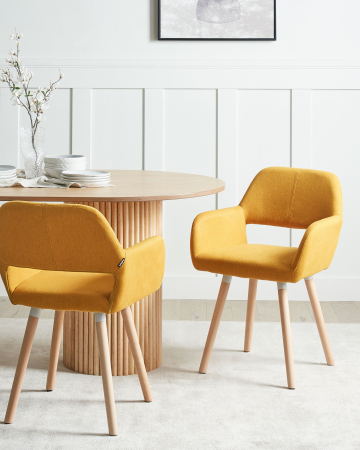 Set of 2 dining chairs CHICAGO Mustard yellow [0]