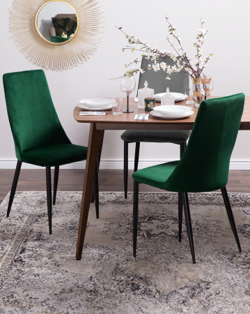 Scaune - Set de 2 scaune dining CLAYTON Catifea Verde smarald