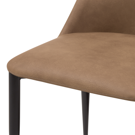 Set de 2 scaune dining CLAYTON Piele ecologică Maro auriu [8]