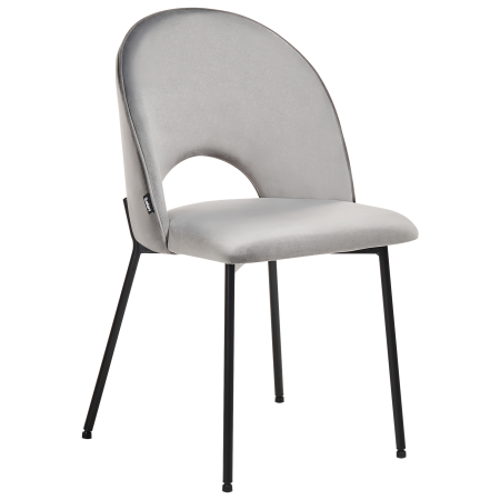 Set of 2 COVELO dining chairs Grey velvet [3]