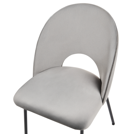 Set of 2 COVELO dining chairs Grey velvet [6]