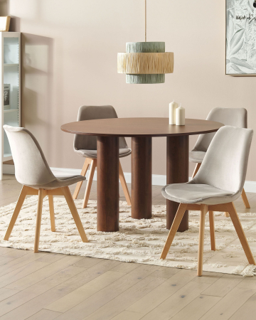 Scaun dining - Set de 2 scaune dining DAKOTA II Catifea Taupe