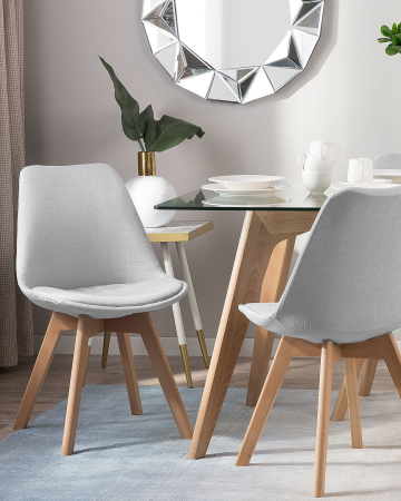 Set of 2 dining chairs DAKOTA II Light grey [0]