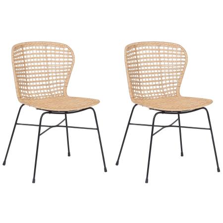 Set de 2 scaune dining ELFROS Ratan Natural [1]