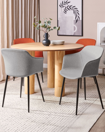 Scaun dining - Set of 2 Dining Chairs ELIM Light Grey