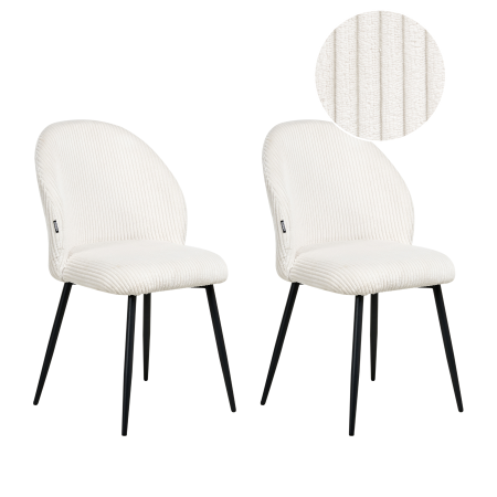 Set de 2 scaune dining ELOY Velur Alb-murdar [1]