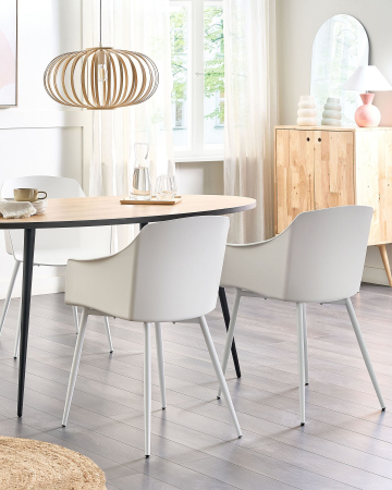 Scaun dining - Set of 2 dining chairs FONDA White