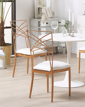 Scaun de banchet - Set of 2 dining chairs GIRARD Metal Rose Gold