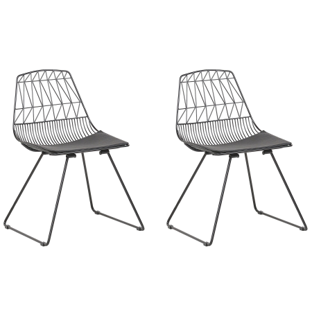 Set of 2 dining chairs HARLAN Black Metal [1]
