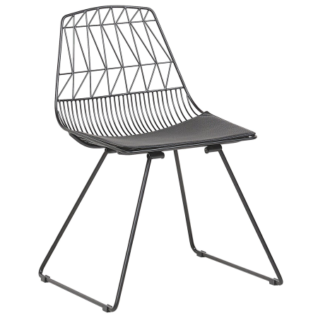 Set of 2 dining chairs HARLAN Black Metal [3]