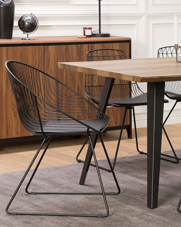 Set of 2 dining chairs HARLAN Black Metal [0]