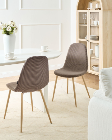 Whole Home - Set of 2 Dining Chairs HILDEN Velvet Taupe