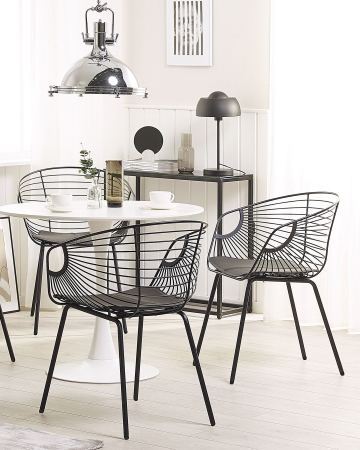 Scaun dining - Set de 2 scaune dining HOBACK Metal Negru