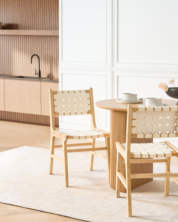 Armchairs - Set of 2 dining chairs HUMBLE Rubberwood Light Brown