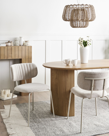 Casă & Locuință - Set de 2 scaune dining IRINS Chenille Bej deschis