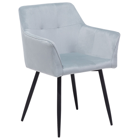 Set of 2 dining chairs JASMIN Velvet Light grey [4]
