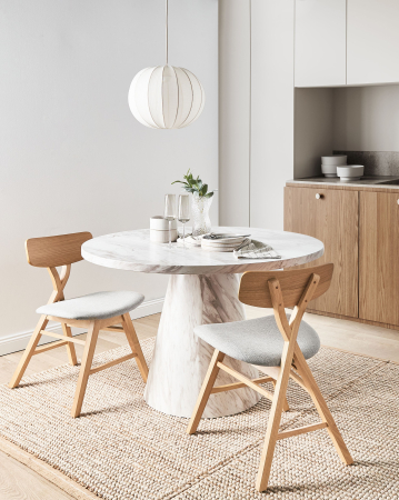 Whole Home - Set of 2 dining chairs LELAND Wood Light Brown